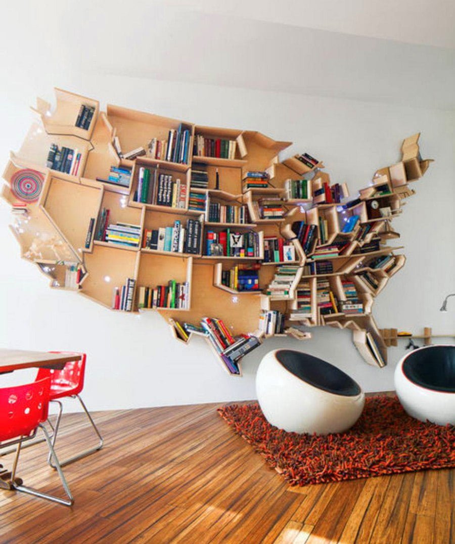 USA Map Bookshelf