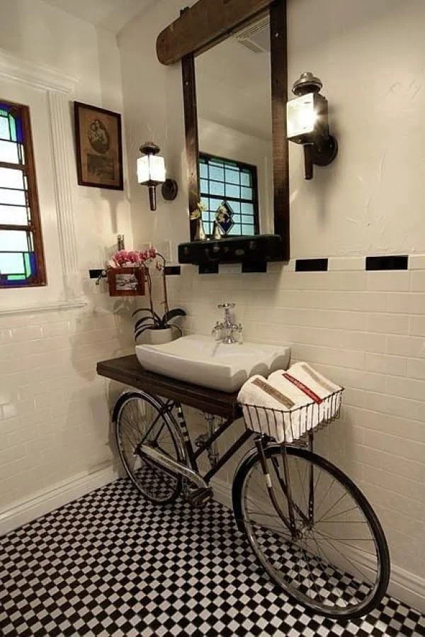 Old Bicycle as a Vanity