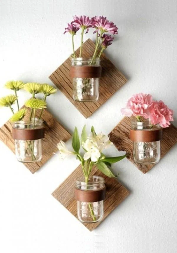 How to make suspended wall flower pots from . Brilliant idea!