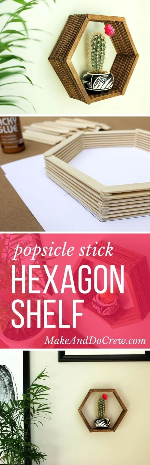 How to make wall shelves from popsicle sticks. Neat idea!