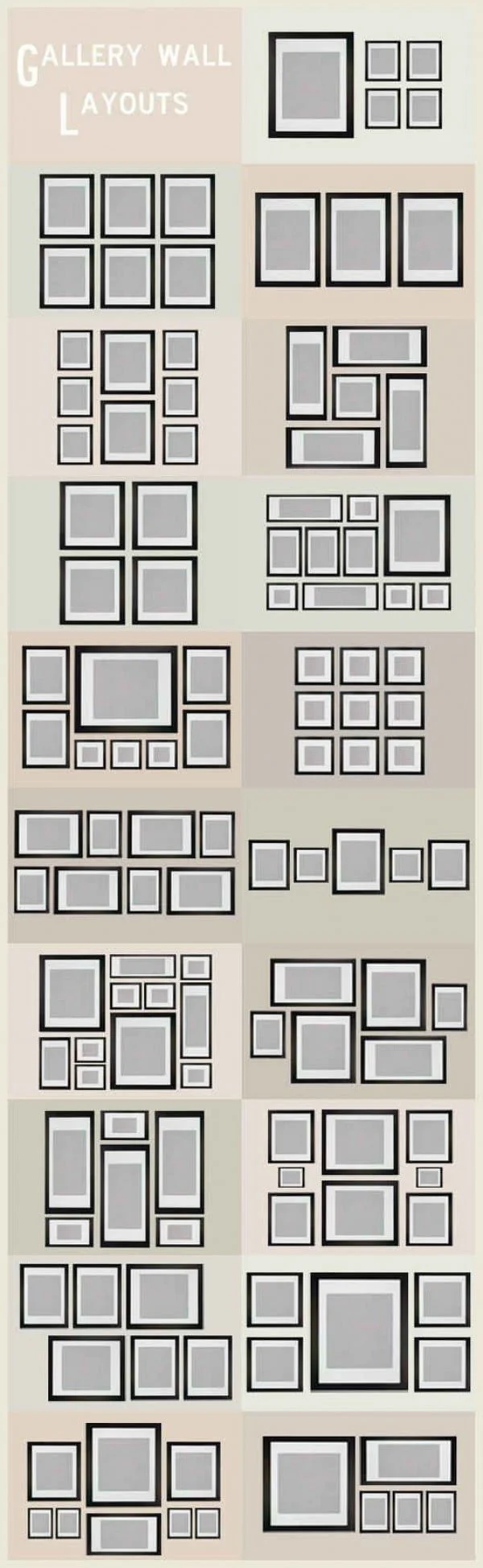 Gallery Wall Layouts Cheat Sheet 