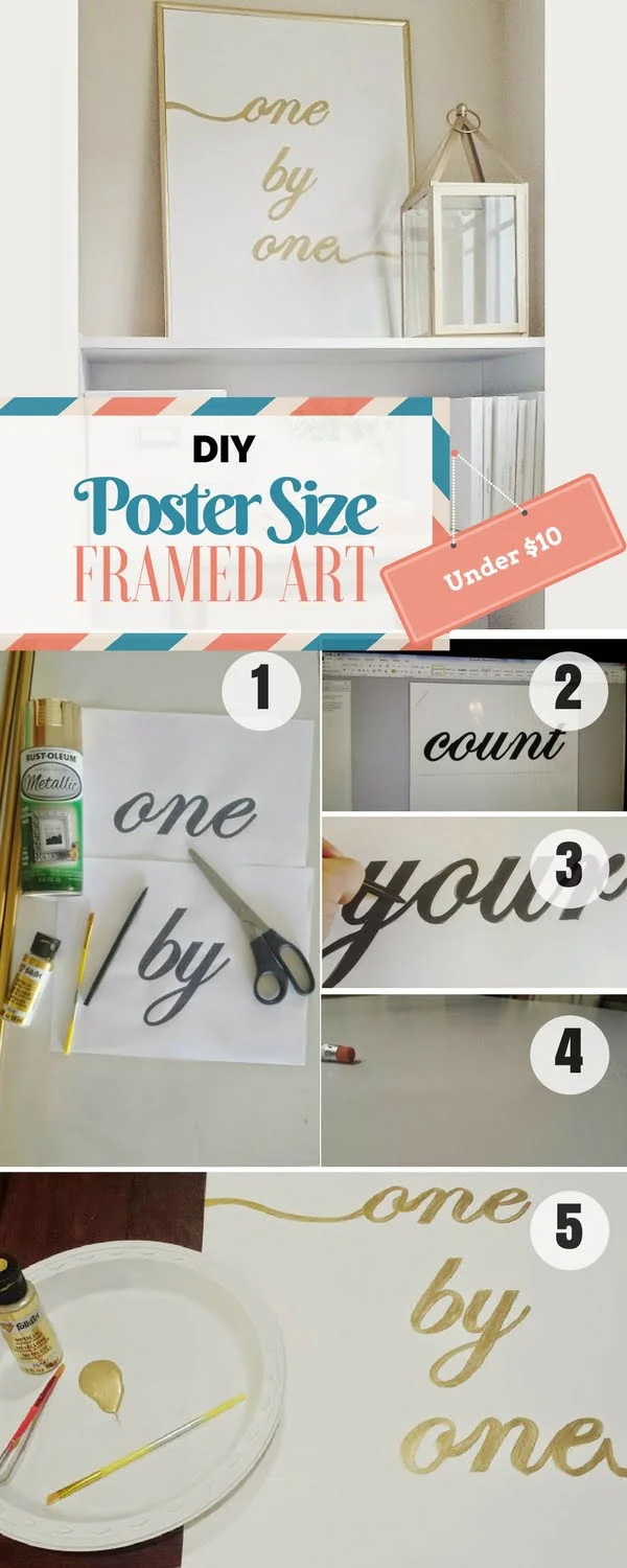 Check out the tutorial for a DIY Poster-Sized Framed Art