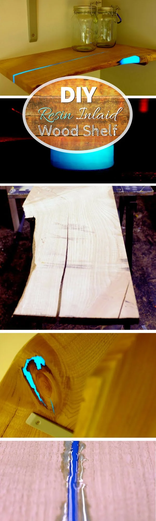 How to make easy DIY resin inlaid wood shelves