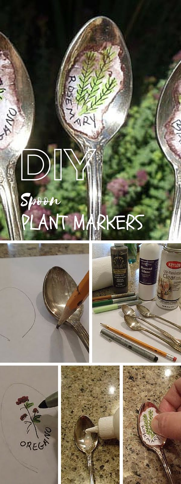 Check out the tutorial: #DIY Spoon Plant Markers #garden #crafts