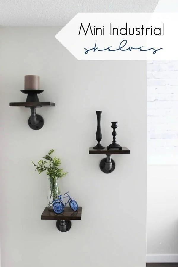 How to make mini wall suspended industrial shelves for wall decor. Great idea!