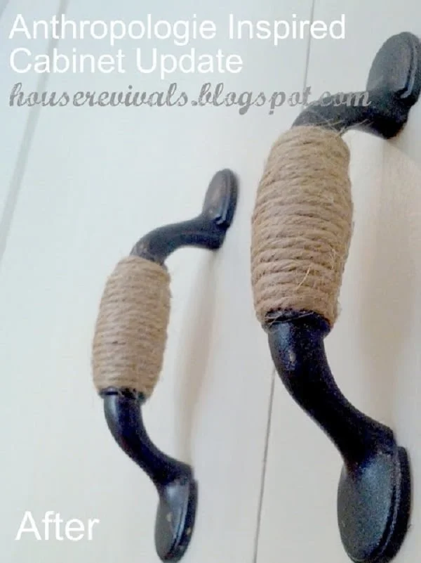 What a simple and great idea for jute wrapped cabinet handles. Worth a try!