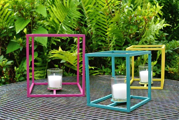 How to make outdoor cube lanterns for terrific decor.