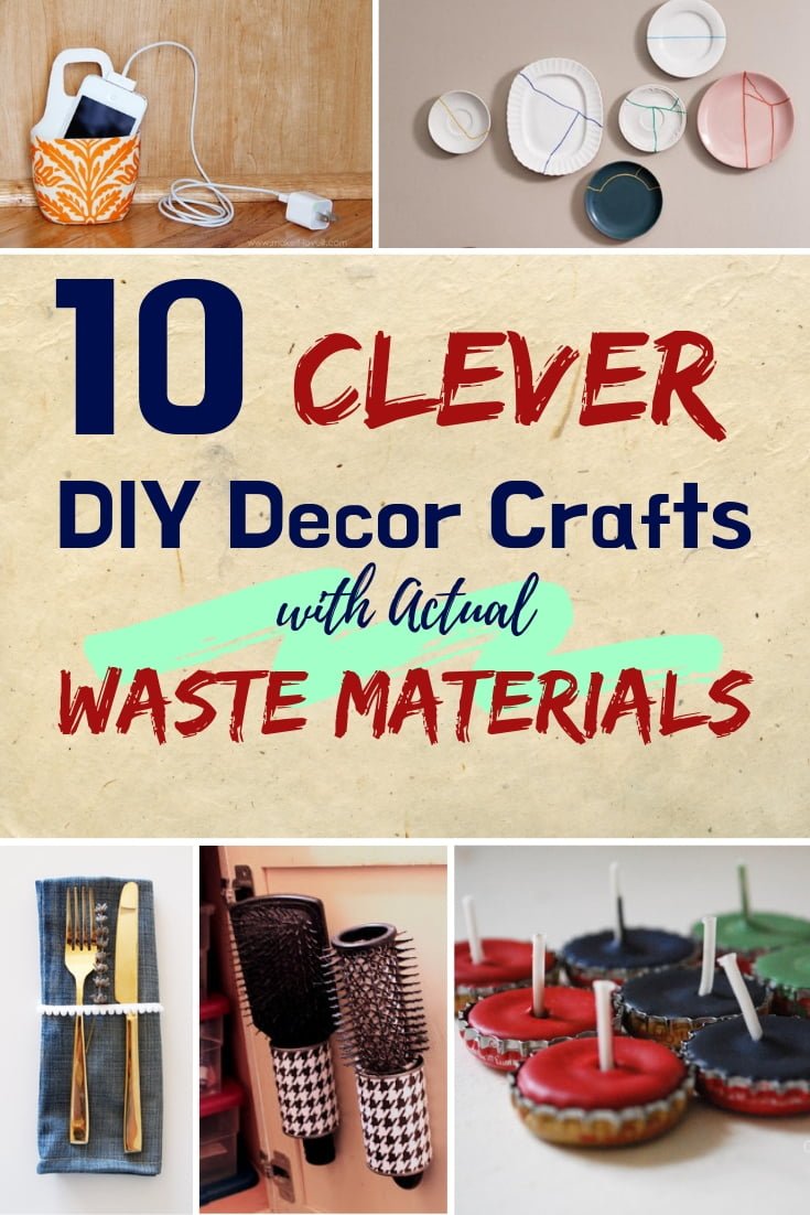 Home decor can be cheap and there's nothing cheaper than waste. These are 10 clever home decor crafts with waste materials #homedecor #DIY