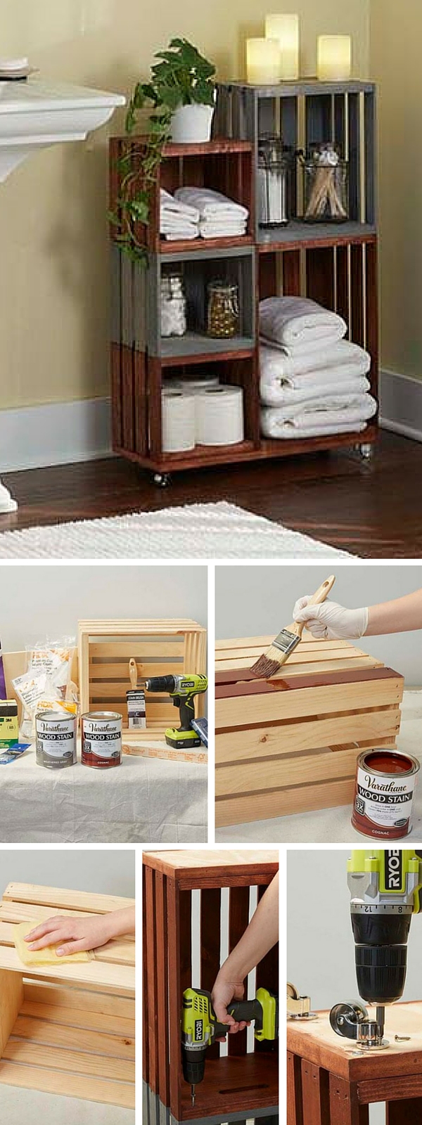 #DIY Wooden Box Cabinet #bathroomdecor