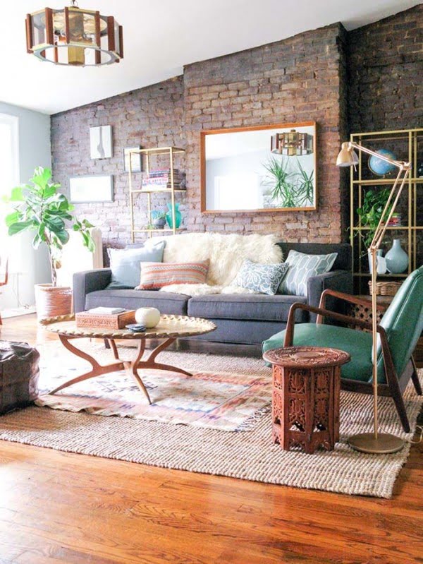Accent Brick Walls in Modern Living Room Design 