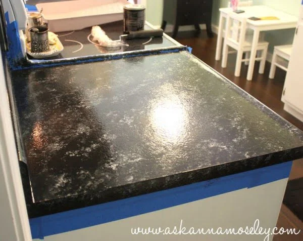 How to make a  painted countertop. Great idea! ideas