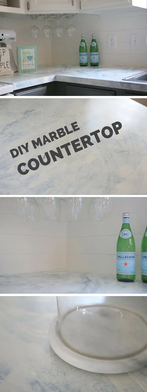 20 Easy Countertop DIY Tutorials to Revamp Your Kitchen - Check out the tutorial: DIY Marble Countertop  