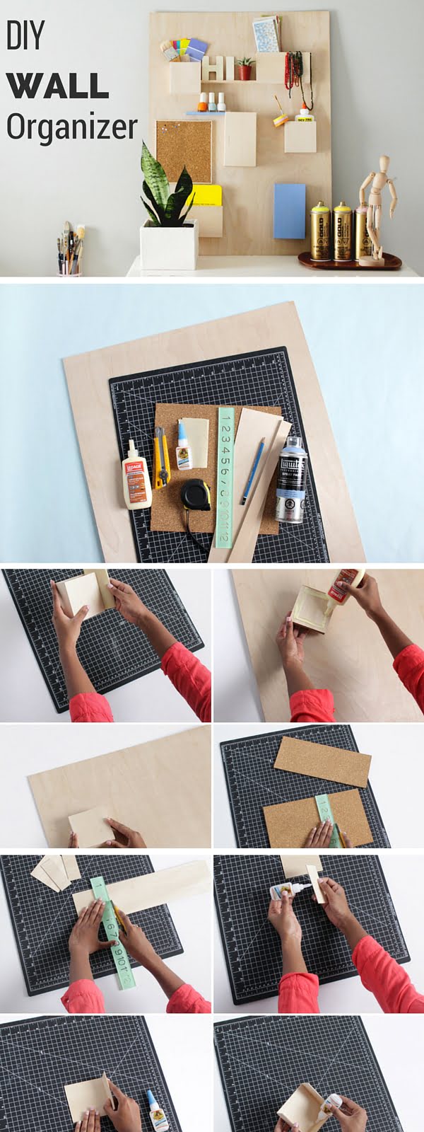 Check out the tutorial:   Wall Organizer Knockoff  