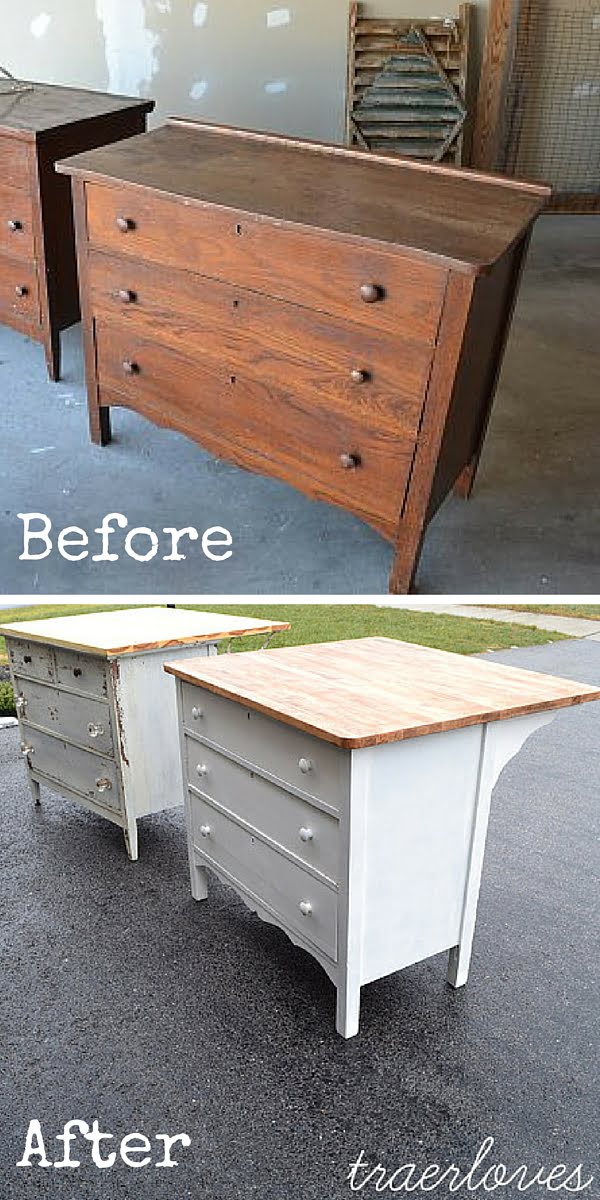 Turn a Dresser into a Kitchen Island!  