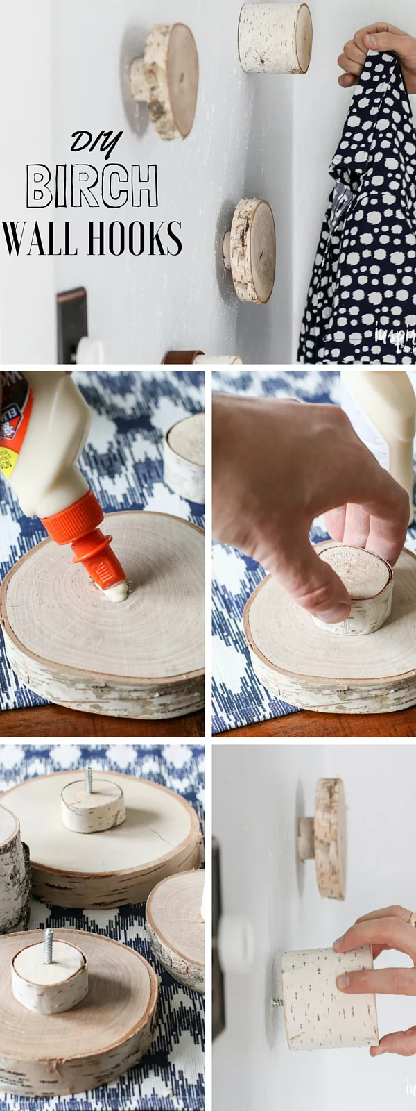 How to make birch wall hooks for