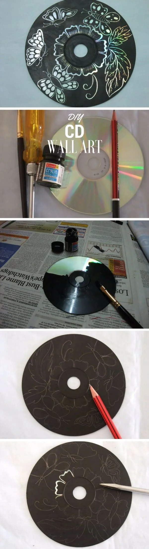 Check out the tutorial:  CD Wall Art