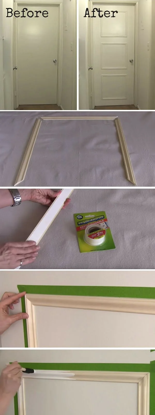 Check out the tutorial:  Decorative Door Trim  