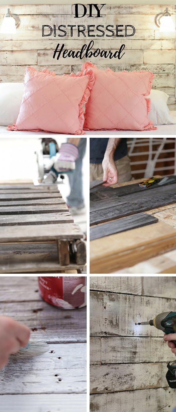 #DIY Distressed Headboard #rustic #crafts #homedecor