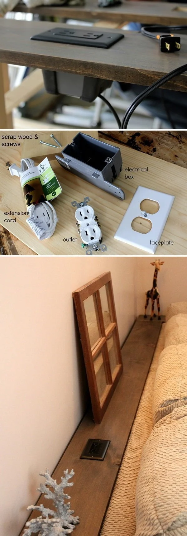 Check out the tutorial on how to make a built-in power outlet