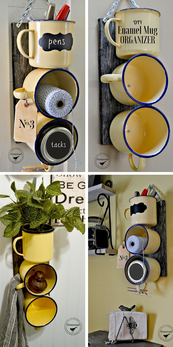 How to make #DIY Enamel Mug Organizer