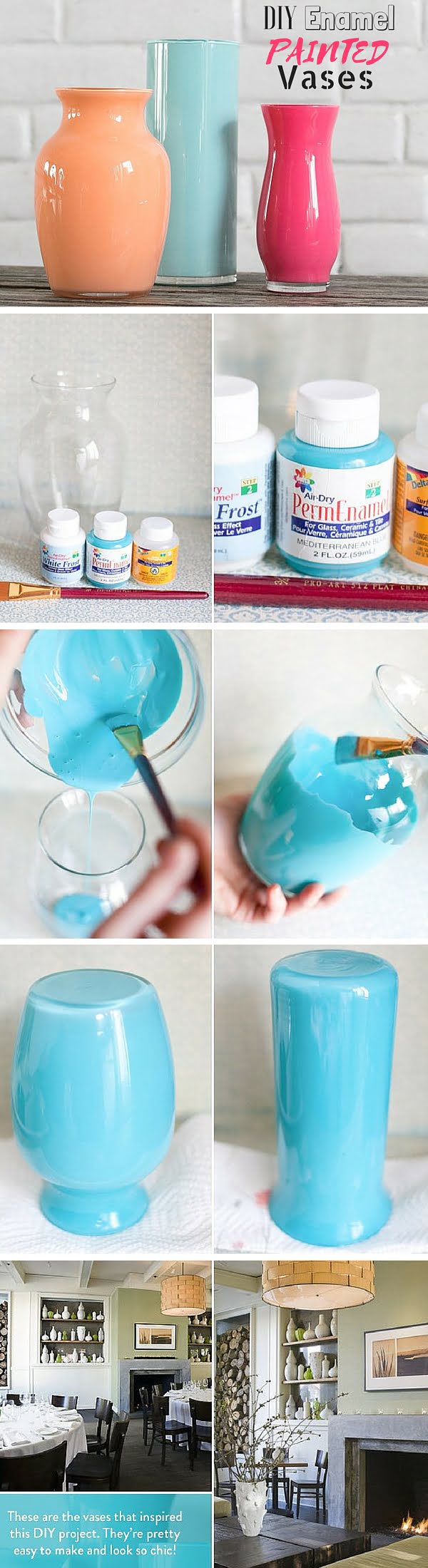 Check out the tutorial:  Enamel Painted Vases  