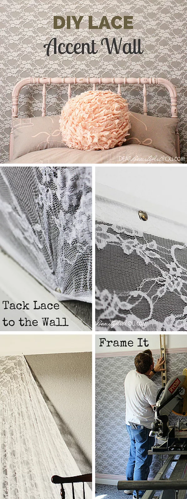 Check out the tutorial:  Lace Accent Wall  