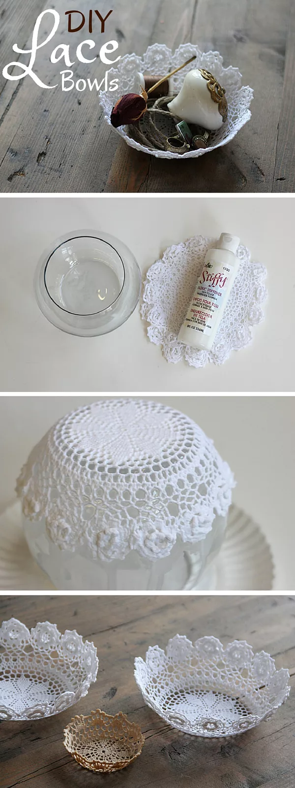 Check out the tutorial:  Lace Bowls 