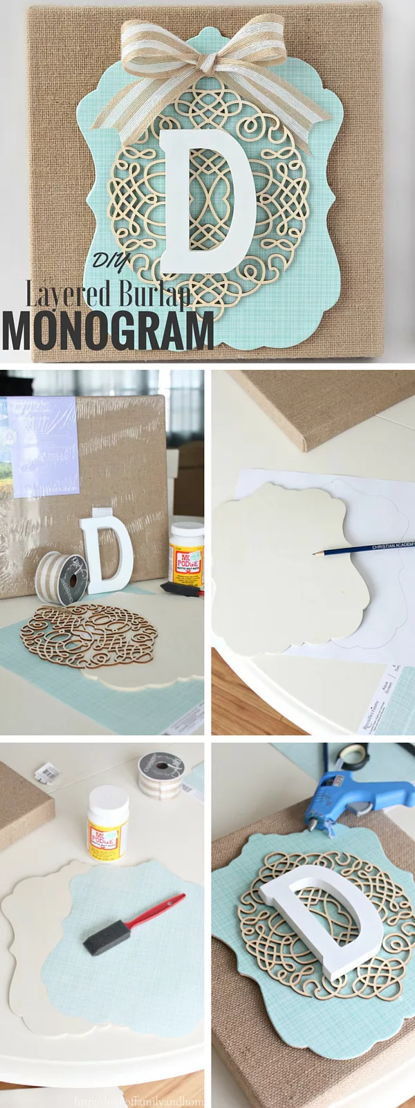Check out the tutorial:  Layered Burlap Monogram