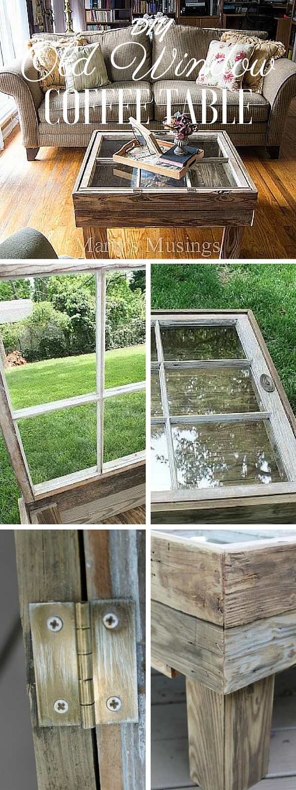 How to make a DIY Repurposed Window Coffee Table 