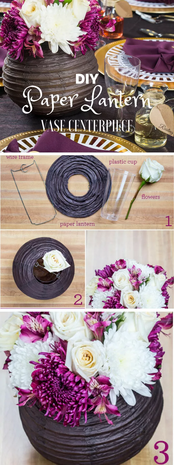 How to make Paper Lantern Vase Centerpiece