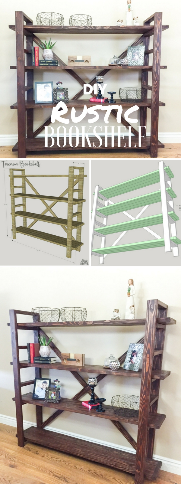 How to make #DIY Rustic Bookshelf