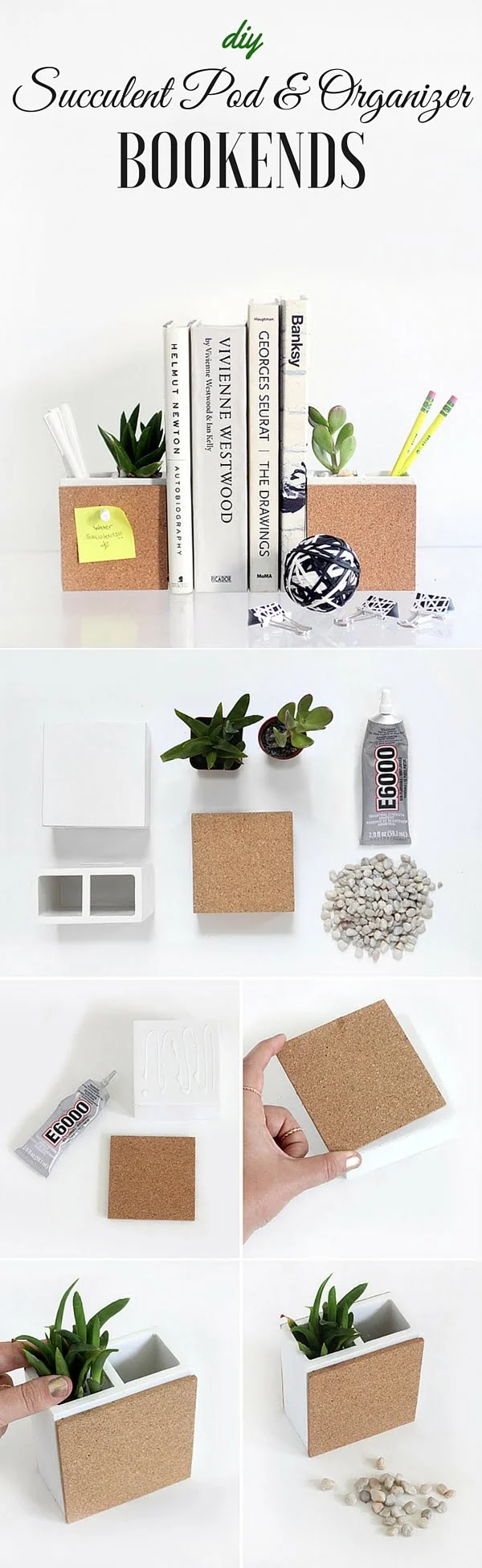 How to make Succulent Pod & Organizer Bookends