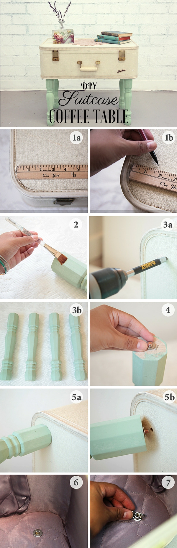 How to make #DIY Suitcase Coffee Table