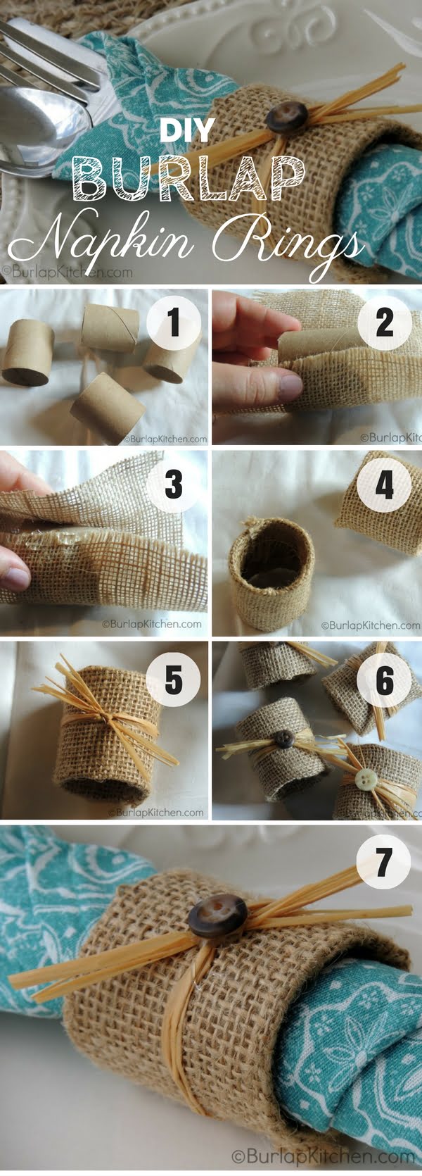 Easy to make DIY Burlap Napkin Rings for fall decor