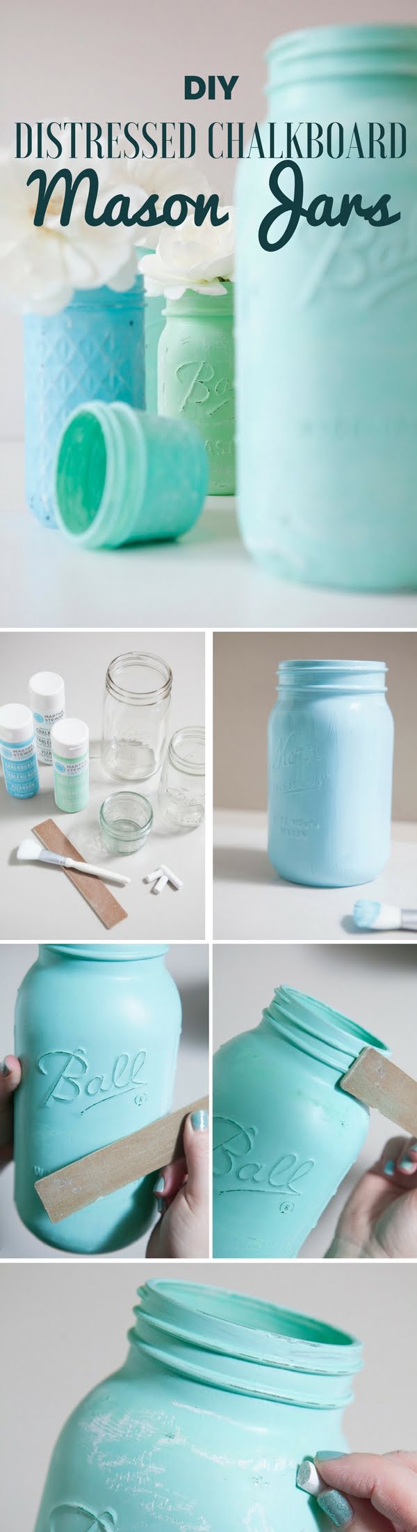 Distressed Chalkboard Jars