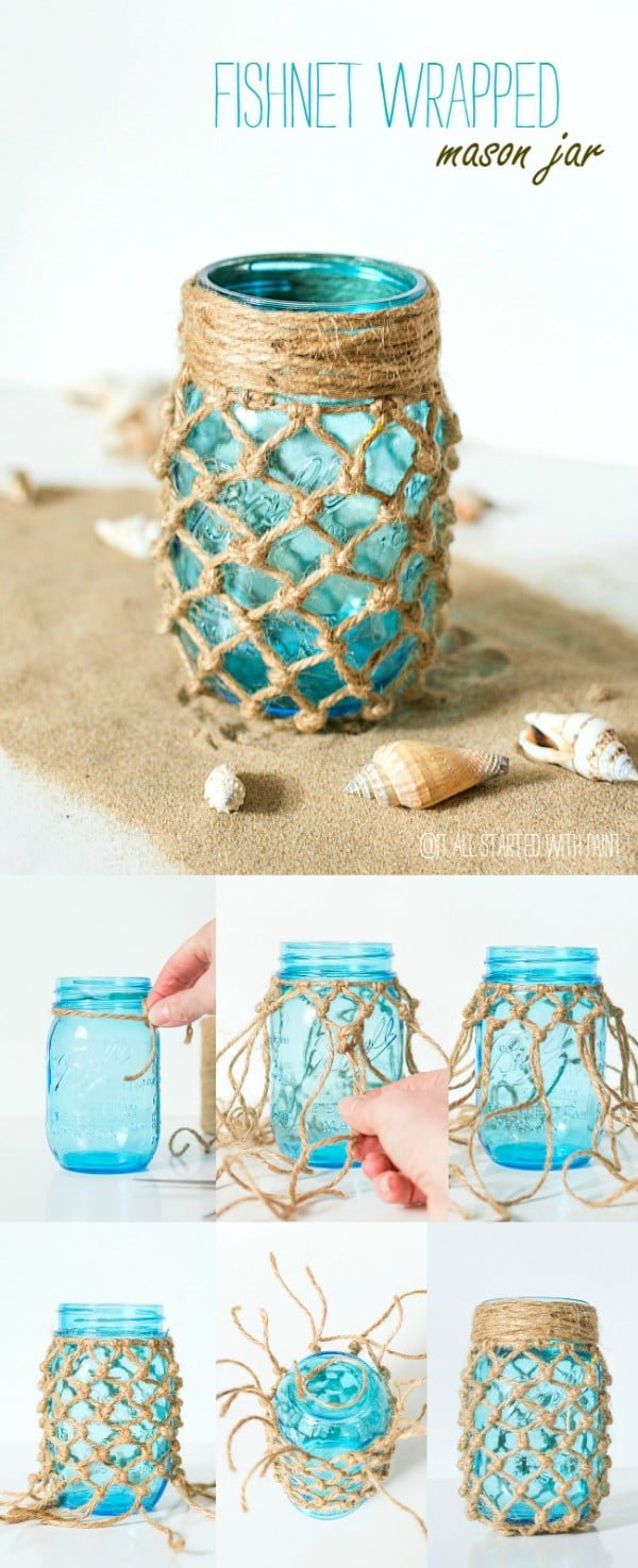 Fishnet Wrapped Jar