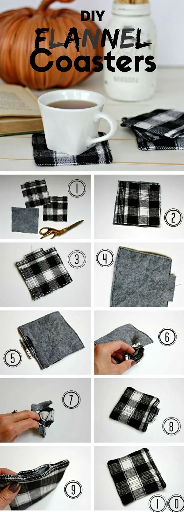 Check out how to make these easy DIY Flannel Coasters