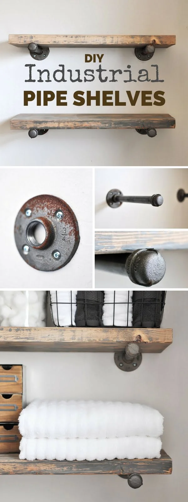 Check out the tutorial:  Industrial Pipe Shelves