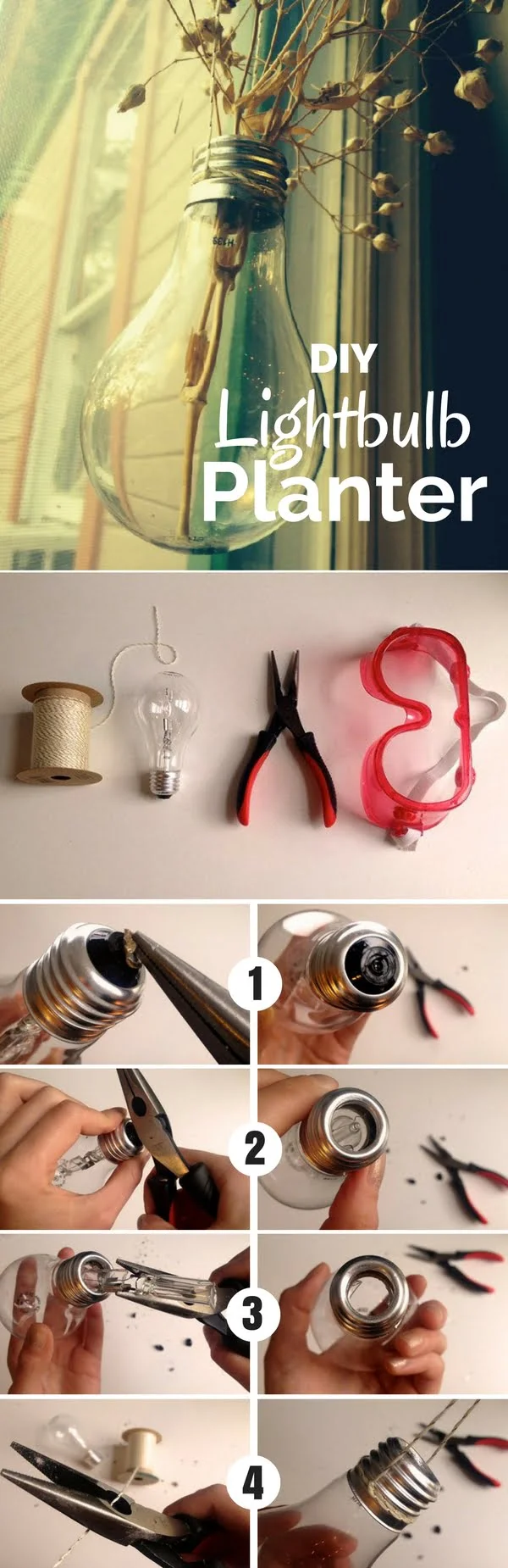 How to make lightbulb planters for