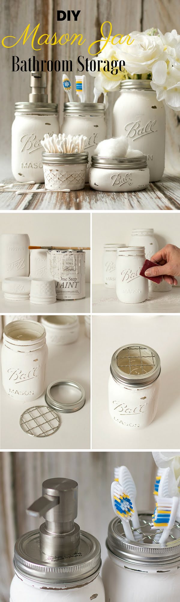 Mason Jar Bathroom Storage