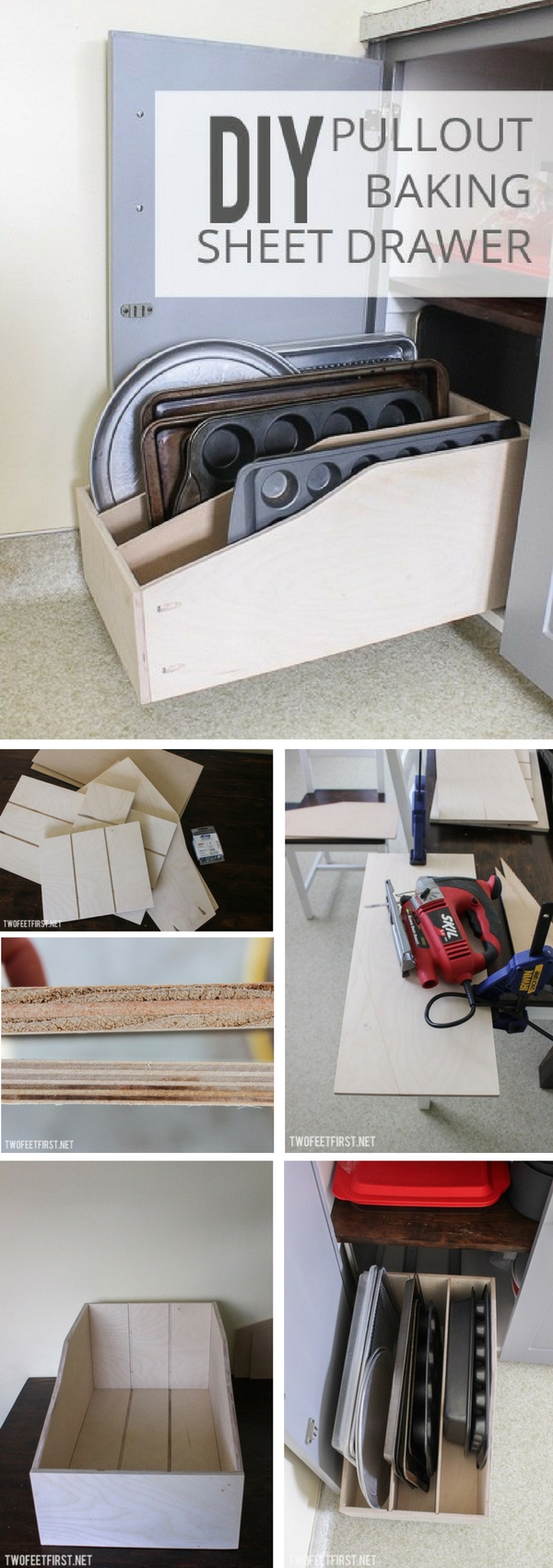 How to make #DIY Pullout Baking Sheet Drawer