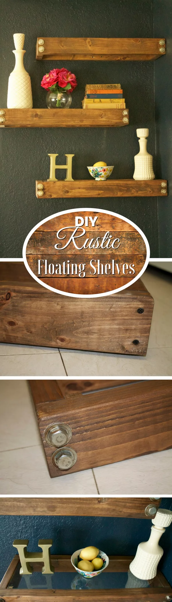 Check out how to make easy DIY rustic floating shelves