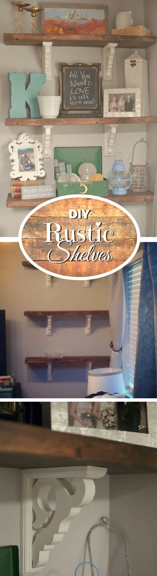 Check out how to make easy DIY rustic shelves