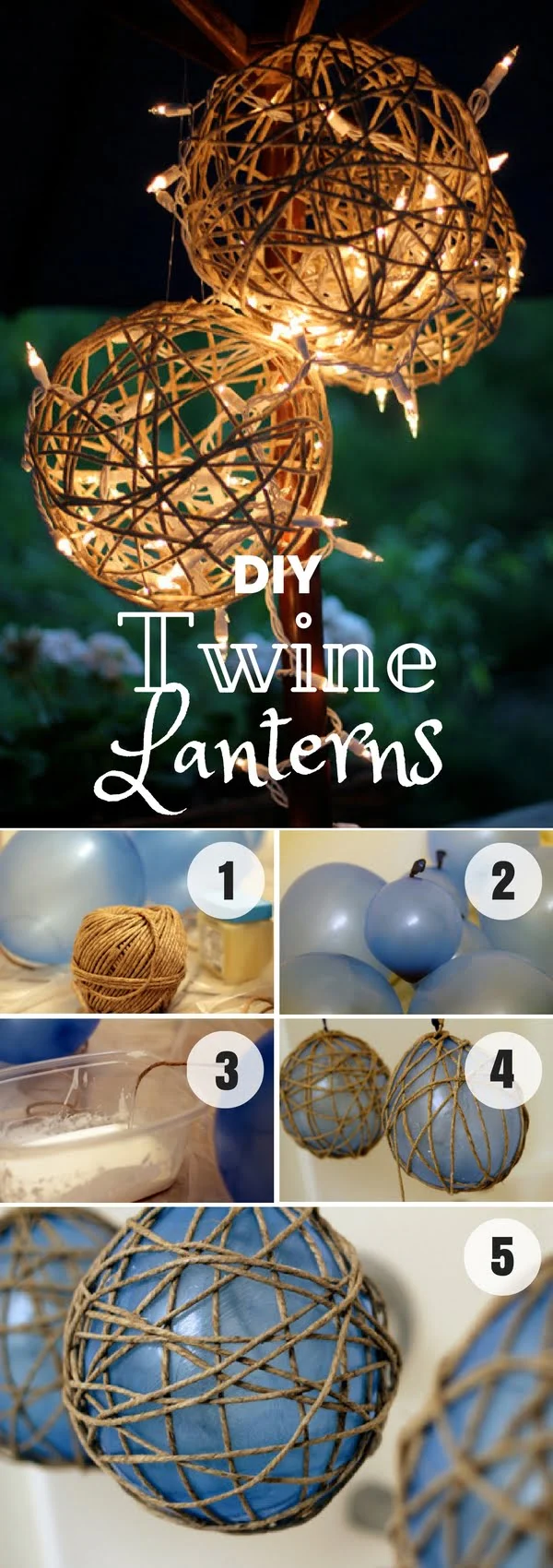 Easy to make DIY Twine Lanterns for fall home decor