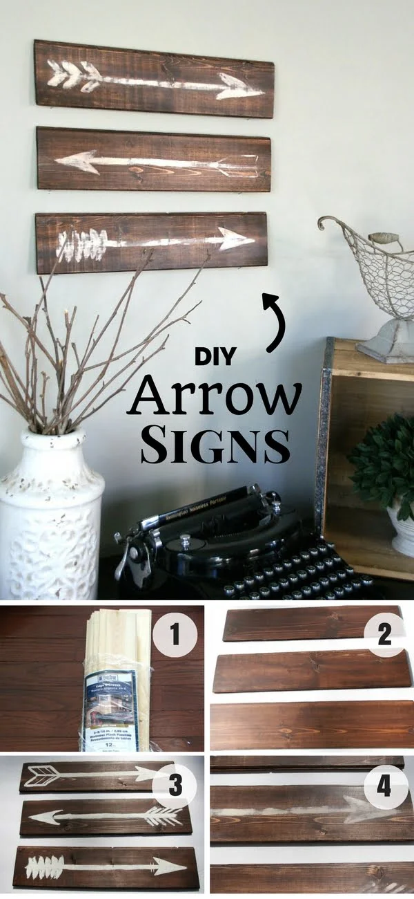 17 Fab DIY Farmhouse Signs You Can Make Yourself - Check out how to make easy DIY farmhouse style Arrow Signs