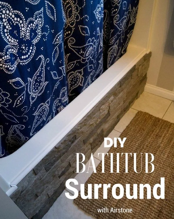Bathrub Surround with Airstone for rustic bathroom decor