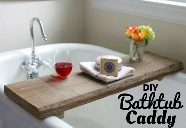Bathtub Caddy for rustic bathroom decor