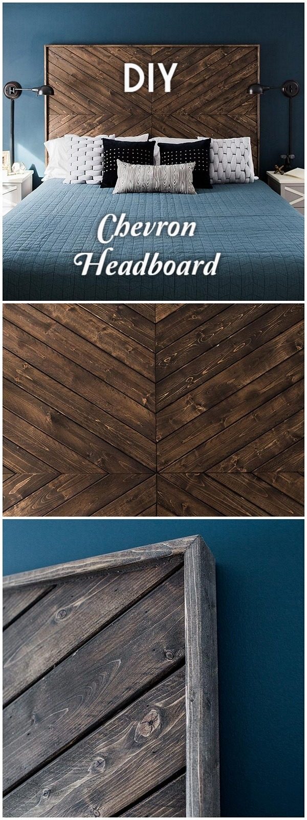 Check out this tutorial on how to make a #DIY chevron wooden headboard. Looks easy enough! #BedroomIdeas #HomeDecorIdeas