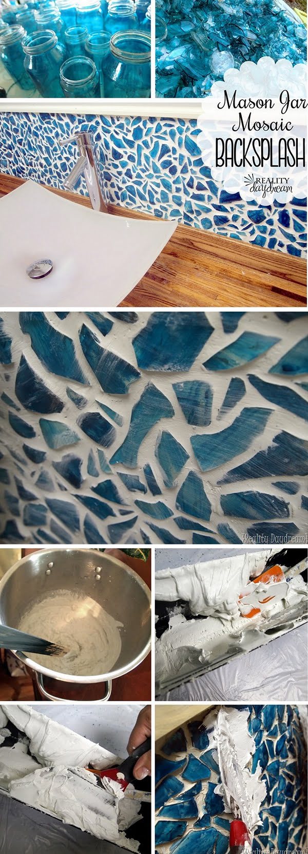 30 Stunning DIY Mosaic Craft Projects for Easy Home Decor - Check out this easy idea on how to make a    backsplash for  on a   