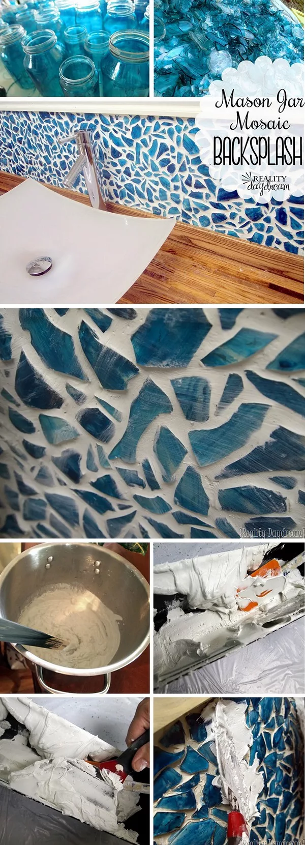 30 Stunning DIY Mosaic Craft Projects for Easy Home Decor - Check out this easy idea on how to make a backsplash for on a
